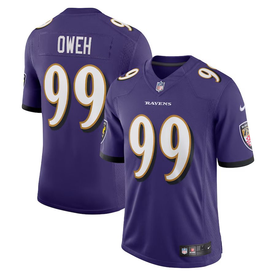 Men Baltimore Ravens 99 Odafe Oweh Nike Purple Vapor Limited NFL Jersey